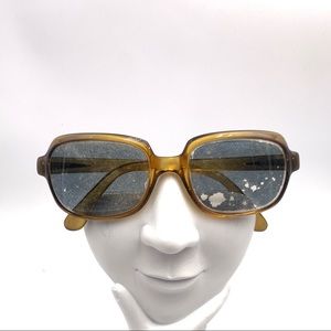 Vintage Optyl Brown Translucent Oval Sunglasses